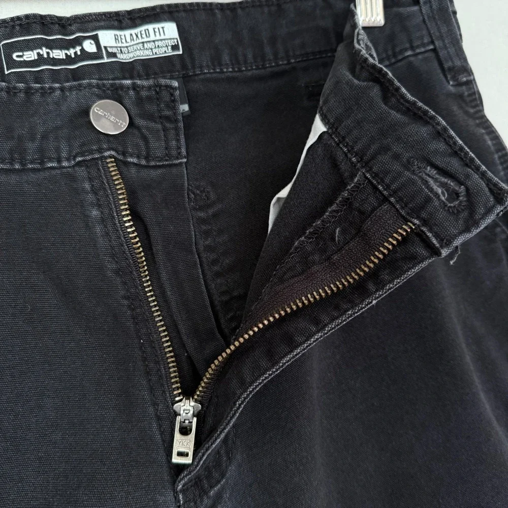 Carhartt Rugged Flex Relaxed Fit‎ Canvas Work Pants Men's 34 x 29 Black